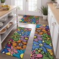 thumbnail image 2 of Pioneer Flower Floral Print Pattern Kitchen Rugs Sets Of 3,Kitchen Runner Rugs Non Skid Washable,Decorative Kitchen Floor Mats for Kitchen,Sink,Laundry,17"x30"+ 17"x47" + 17"x59", 2 of 6