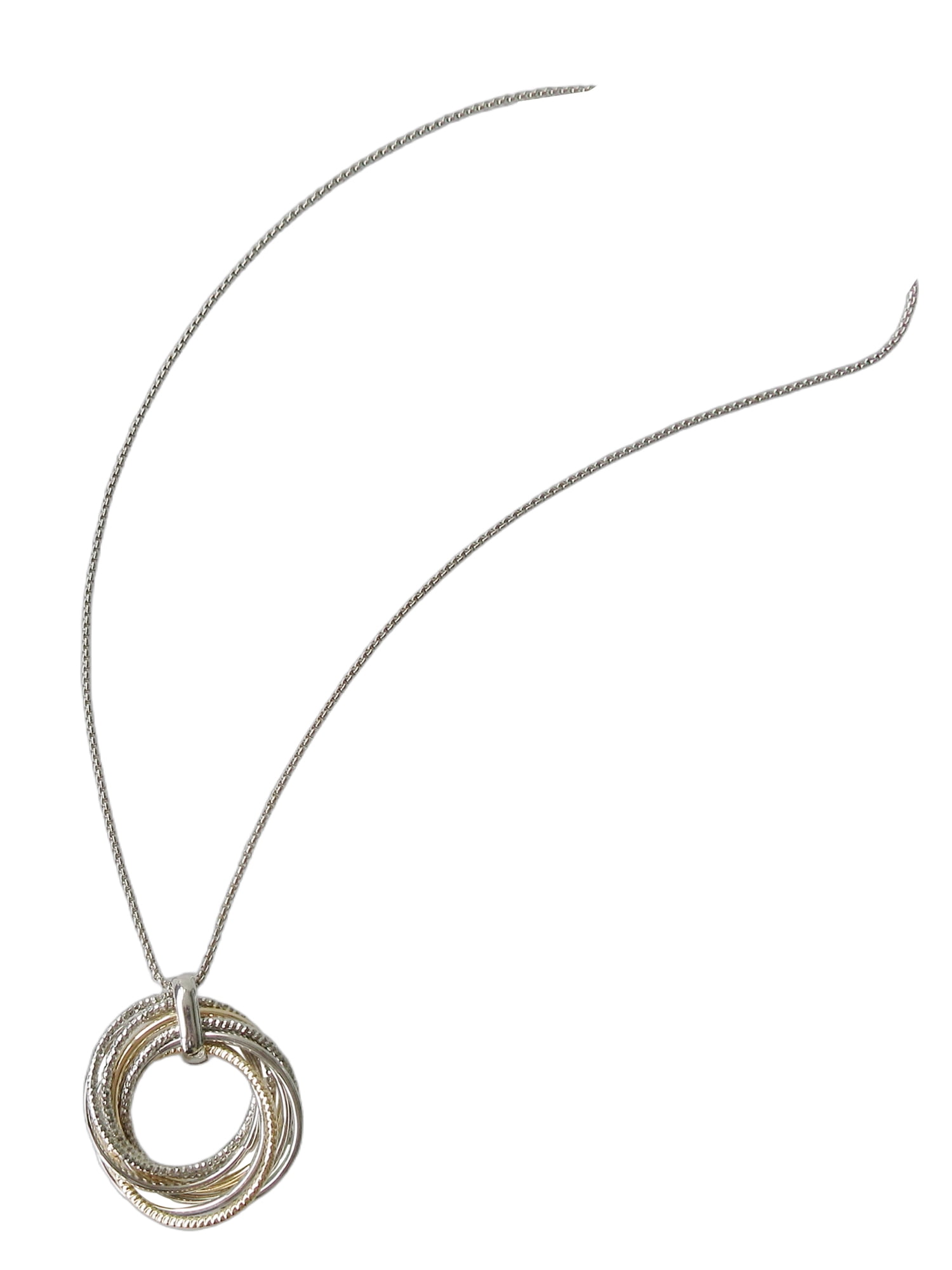 Time and Tru Women's Twisted Loops Pendant Necklace Iron/CZ