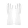 thumbnail image 2 of 1Pair Waterproof Rubber Cleaning Gloves, Premium Reusable Kitchen Dishwashing Gloves with Long Cuff, Non-Slip Scratch Resistant Household Gloves for Cleaning, Cooking, Bathroom & Sanitary,White,S, 2 of 5