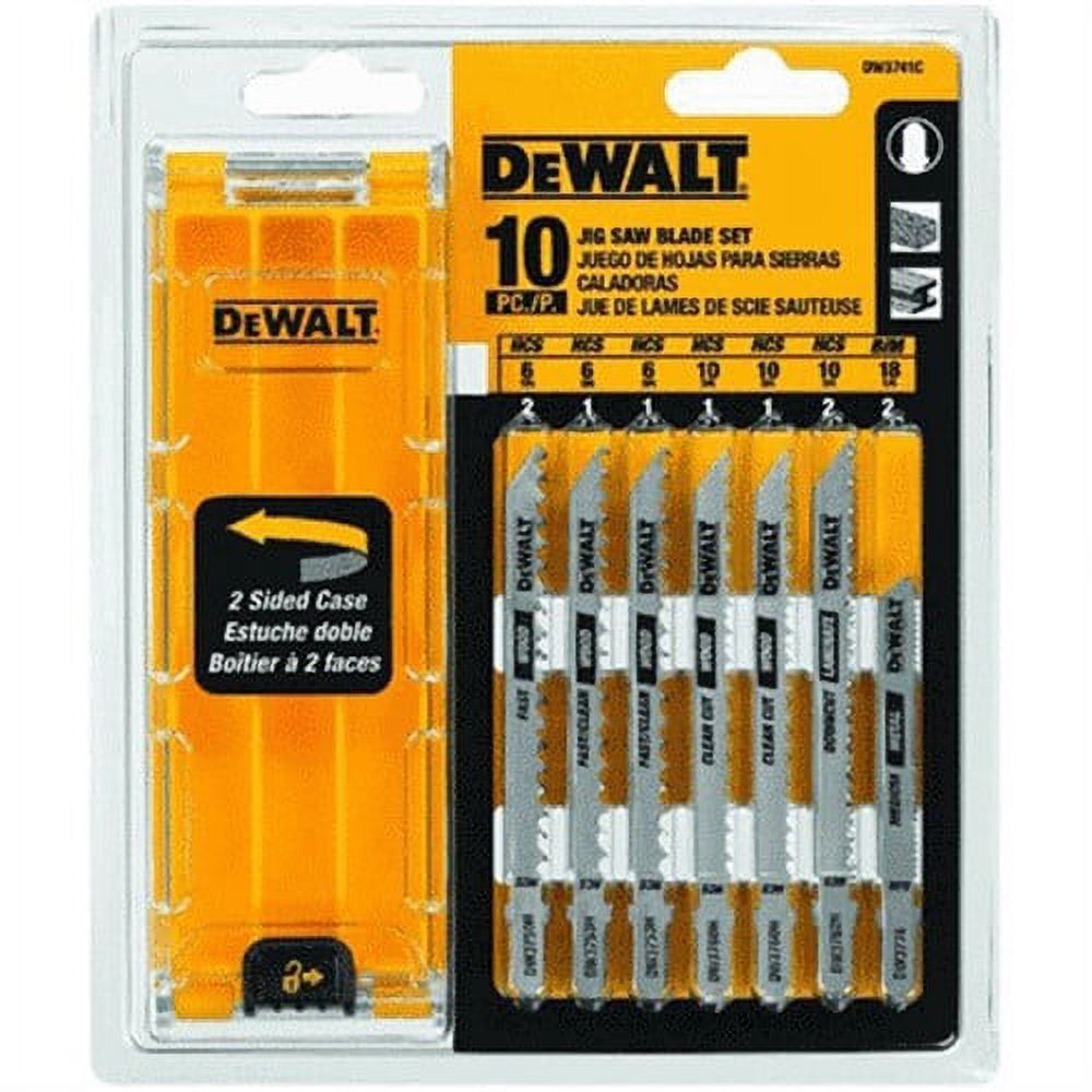 Dewalt DW3741C Jig Saw Blade Set, 10 Pieces, T-Shank