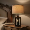 thumbnail image 6 of Oneach 23.75" 3 Way Dimmable Table Lamp with USB A+C Ports for Living Room Bedroom Rustic Farmhouse Nightstand Bedside Lamps Resin (2 Bulbs Included), 6 of 8