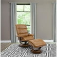 thumbnail image 6 of Pemberley Row Top Grain Leather Brown Reclining Swivel Chair with Ottoman Rectangular 34"W x 38"D x 42"H Unassembled, 6 of 7