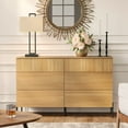 thumbnail image 2 of WAMPAT 6-Drawer Dresser for Bedroom, Modern Wood Storage Cabinet with Pop-up Drawers, Oak, 2 of 5