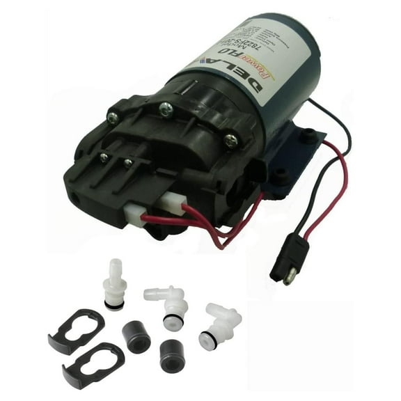 Delavan 7822FS-201-SBIP I Series 12 Volt Electric 60 PSI 2.2 GPM Bypass, On Demand, and Bypass-Demand Diaphragm Pump Black, Blue