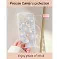 thumbnail image 3 of 2023 Plus Récent Mignon iPhone 13 Cas pour les Femmes Girly, Mode Onde Poignée Conception & Motif Floral Esthétique, Doux TPU Pare-Chocs Protection Claire Téléphone Cas pour iPhone 13 - Fleur de Myrtille, 3 of 5