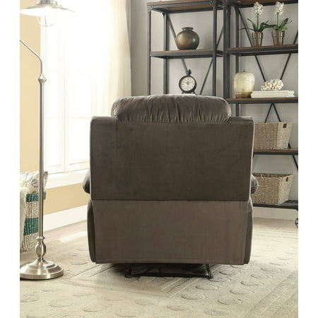 Contemporary Style Upholstered Recliner with Cushioned Armrests Charcoal Gray - Saltoro Sherpi