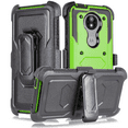 thumbnail image 1 of for 6.2" Motorola Moto G7 Power 360 degree Rotatable Kickstand Built in Screen Daul-layer Rugged back Cover Shock Resistant Belt Clip Holster Armor Impact Bumper Combo Phone Case [Green], 1 of 4