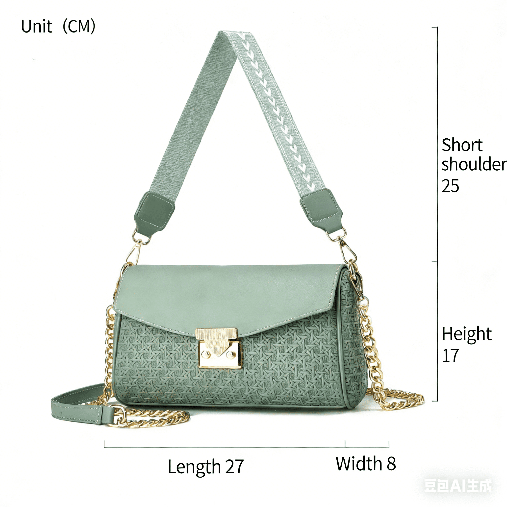 PORT&LOTUS Women's Crossbody Bag, Fashion Textured Faux Leather Shoulder Bag with Wide Adjustable Strap and Gold Chain, Trendy Flap Purse for Daily Wear