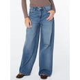 thumbnail image 5 of Celebrity Pink Women's and Women's Plus Relaxed High Rise Wide Leg Jeans, Sizes 1-24, 5 of 6