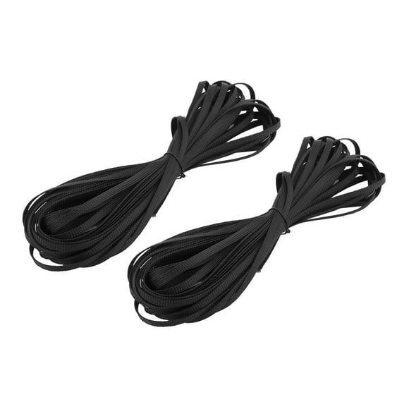 Unique Bargains Nylon Mesh Conduit Flex Braided Expandable Sleeving Black 9M x 8mm Wide 2pcs