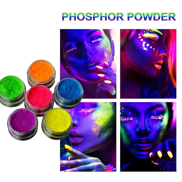 WIFKLSIIPG Neon Powder Nail Glitter Powder Luminous Fluorescent Glow in the Dark 6ml