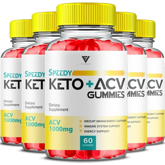 (5 Pack) Speedy Keto   ACV 1000mg Apple Cider Vinegar Gummies Vitamin B12 Vitamin B6 Gut Health Support Reviews (300 Gummies)