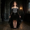 thumbnail image 2 of IWRICH Halloween Dress for Girls Witch Mesh Gothic Fall Maxi Dress off Shoulder Halloween Party Dresses, 2 of 8