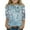 Blue, variant on Drmagiyhm 3/4 Shirts for Girls Size 10-12 Cute Floral Print Shirt Stretchy Casual Crewneck Tshirts Fall Winter Tops 12-14 Years Black