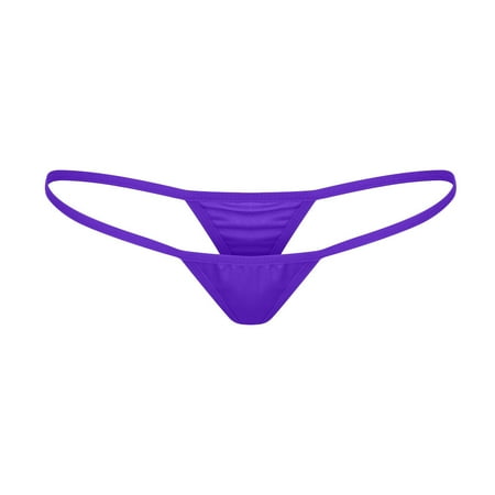 BYHONG Women Lace V-string Briefs Panties Thongs G-string Lingerie Underwear Underwear Purple L