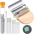 thumbnail image 1 of Vensio -Small Weaving Loom Kit with 14 Hooks and 9 Needles, Mini Darning Loom Tool for DIY Mending Arts on Jeans Socks and Clothes, Speedweve Inspired Machine Set, 1 of 9