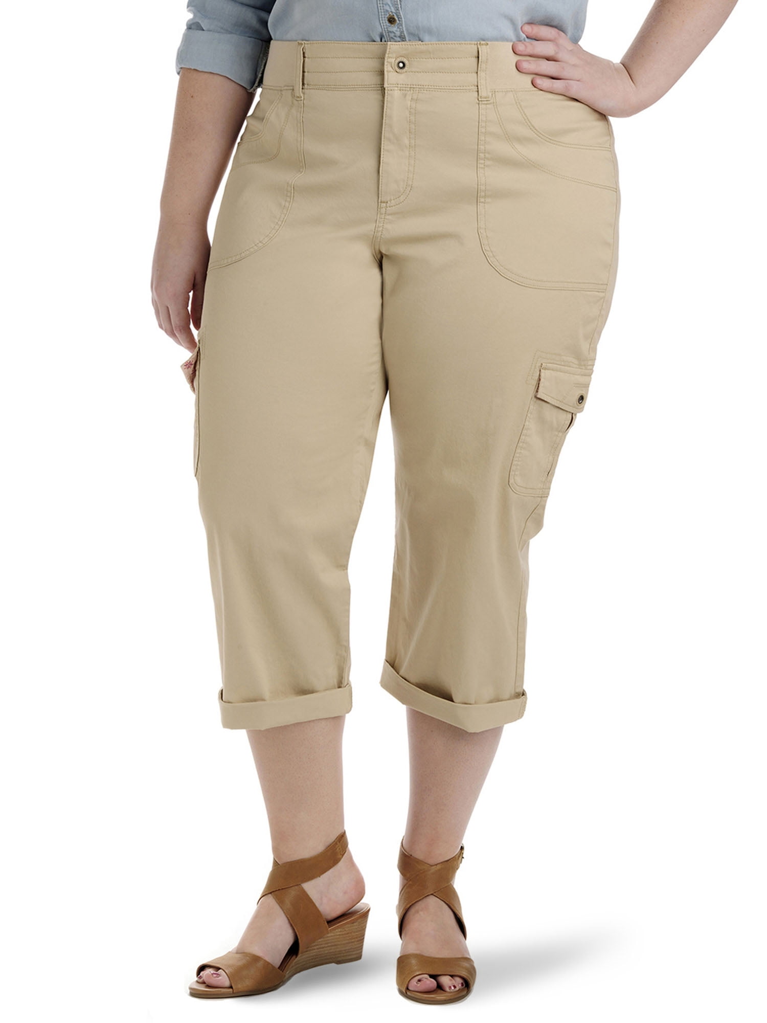 Lee Womens Plus-Size Plus Size Flex-to-go Relaxed Fit Utility Capri Pant
