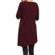 thumbnail image 1 of Qarigey Top de mujer de manga larga de color sólido vestido de otoño con botones laterales divididos suéter con dobladillo irregular Prendas para la parte del cuerpo Vino rojo M, 1 of 5
