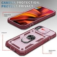 thumbnail image 6 of iPhone 13 Case,Dteck Shockproof Rubber Slide Camera Lens Protection Hybrid PC Ring Holder Kickstand Card Slot Design Cover For Apple iPhone 13 6.1-inch,Pink, 6 of 9