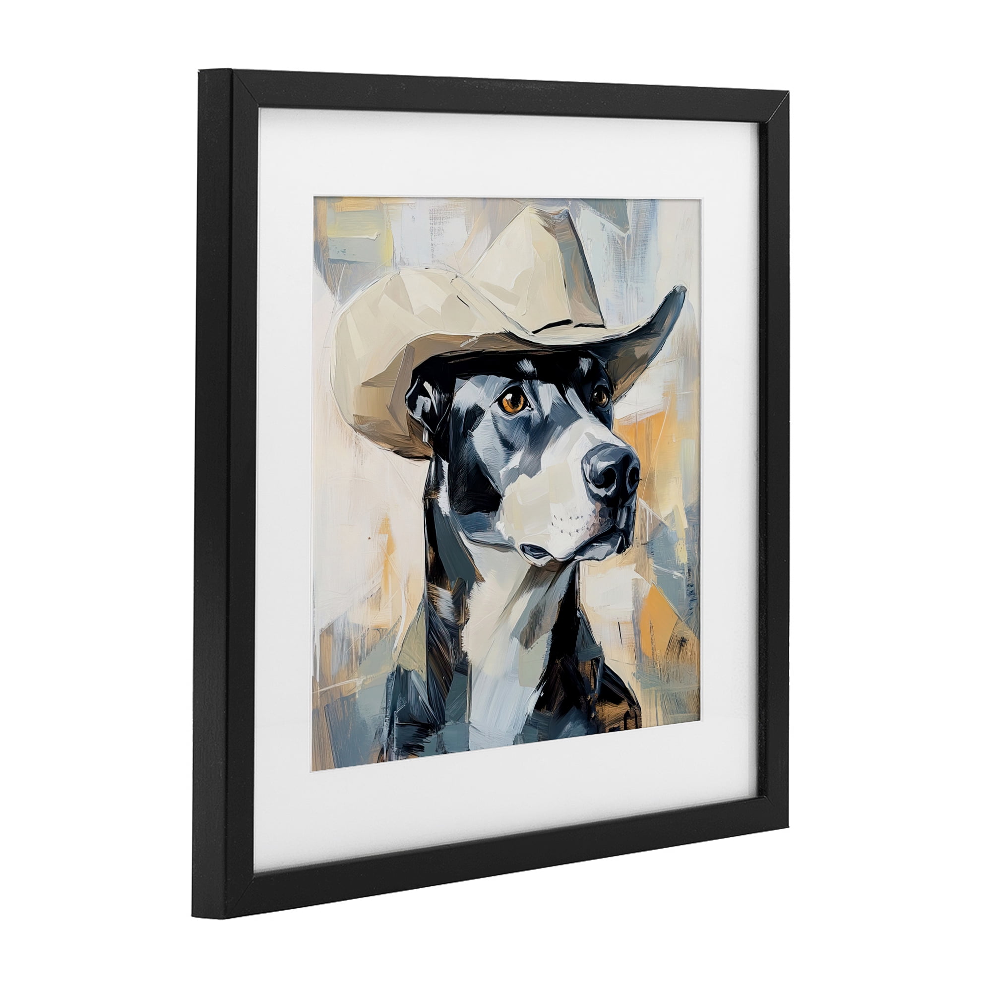 Stupell Industries Deputy Dog Cowboy Hat Black Framed Print Under Glass, design by Tina LeCour