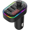 thumbnail image 1 of Car Bluetooth Fm Transmitter, Bluetooth 5.0 Car Adapter, Wireless Radio, Car Receiver Adapter Kit, Hands-free Call, 1 of 5