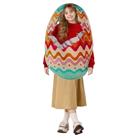 Easter Egg Fancy Gown For Kids Cute Halloween Carnival Holiday Party Dress Up Outfit Stage Performance Cos Free