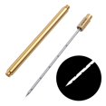 thumbnail image 4 of Aguja de cigarro de acero inoxidable de lujo cuchillo taladro portátil herramienta de cortador de punzonadora, oro Feliz Sencillez, 4 of 5