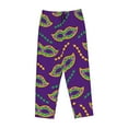 thumbnail image 4 of Disketp Carnival Masks And Beads Print Women'S Comfy Pajama Pants Casual Drawstring Palazzo Lounge Wide Leg Pants, 4 of 9