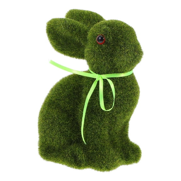 HOMEMAXS  Bunny Topiary Decorative Flocked Realistic Rabbit Statue Office Baby
