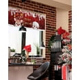 thumbnail image 4 of Christmas Kitchen Decoration Curtain Valances Rod Pocket Small Window Treatment for Bedroom Xmas Santa Claus Thermal Insulated&Washable Curtains Red Ball Christmas Tree Valances for Windows 54x18inch, 4 of 6