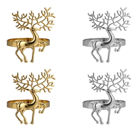 

4pcs Festival Napkin Clasp Napkin Buckle Christmas Dining Table Decoration