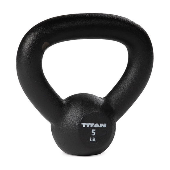 Titan Fitness 5 LB Cast Iron Kettlebell, Single Piece Casting, LB Markings, Full Body Workout