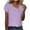 Purple, variant on Quinlirra Women's Tshirts V-Neck Printed T-Shirt Short Sleeve Blouses Dressy Tops Casual Loose