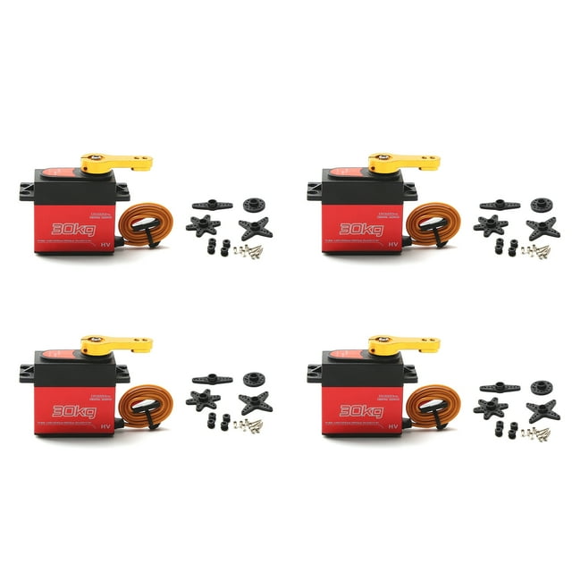 4pcs Digital Servo 30kg High Torque 180° Stainless Steel Gear Servo for 18 110 Remote Control Car with 25T Servo Arm