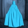 thumbnail image 2 of WHEANG Women Cape Shawl Halloween Hooded Cloak Lightweight Party Cape Shawl Accessory for Halloween Dress‑up Daily Layering S Blue, 2 of 4