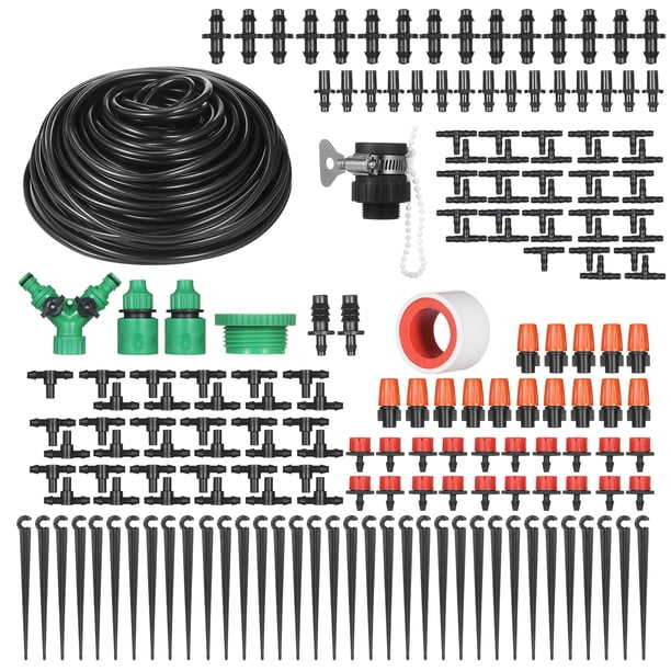 Kit de riego Irfora Kit de riego por goteo para plantas, sistema de riego DIY con boquillas, goteros de 40 metros, tubería para jardín, césped, Patio Irfora Kit de riego