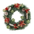 thumbnail image 2 of karymi Flower Wreath Front Door Christmas Door Knocker Indoor and Outdoor Winter Door Knocker with Red Fruit Pines Cones Bow Christmas Decorations Living Room Decor, 2 of 6