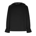 thumbnail image 4 of YueHuiYing Women's Dressy Casual Blouse Tops for Spring Puff Long Sleeve V-Neck Hollow-Out Lace Embroidered Shirts Black 2XL, 4 of 9