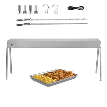 KFFKFF 750W Hanging Food Heat Lamp, Stainless Steel Electric Warming Light with Cord, Commercial Food Warmer for Restaurants, Buffets, and Catering Kitchens