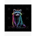 thumbnail image 7 of Ryan; Cute Neon Raccoon on Black Background Throw Pillow Cover 45x45cm, Vibrant Animal Decorative Cushion Case for Modern and Fun Home Styling, 7 of 7