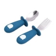 thumbnail image 2 of Juego de tenedor y cuchara para niños pequeños, tenedores de acero inoxidable para niños pequeños, tenedor y cuchara con mango redondo, juego de utensilios seguros para niños pequeños, diseño revolucionario, 2 of 5
