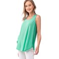 thumbnail image 2 of URBAN DAIZY Women's Casual Sleeveless Top Scoop Neck Round Hem Loose Fit Flowy Tunic Basic Tank T Shirt UD02_T21074 Dk Mint L, 2 of 6