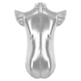 thumbnail image 4 of Hansber Girls Gymnastics Leotard Metallic Shiny Flying Sleeve Mock Neck Dance Bodysuit One Piece Tumbling Outfit Silver 12, 4 of 7