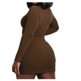 thumbnail image 4 of Birdeem Robe Mode Femme Slim Col Rond Manches Longues Couleur Unie, 4 of 9