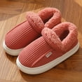 thumbnail image 6 of Daznico Unisex Winter Slippers - Plush Closed-Back House Shoes with Non- Sole, Warm Indoor Comfort,Color:Watermelon Red,Size:7, 6 of 8