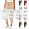 thumbnail image 3 of Utoimkio Women's Capri Jogger Sweatpants Drawstring Elastic Waist Cuffed Cropped Trousers with Side Pockets for Casual Daily Walking, 3 of 9
