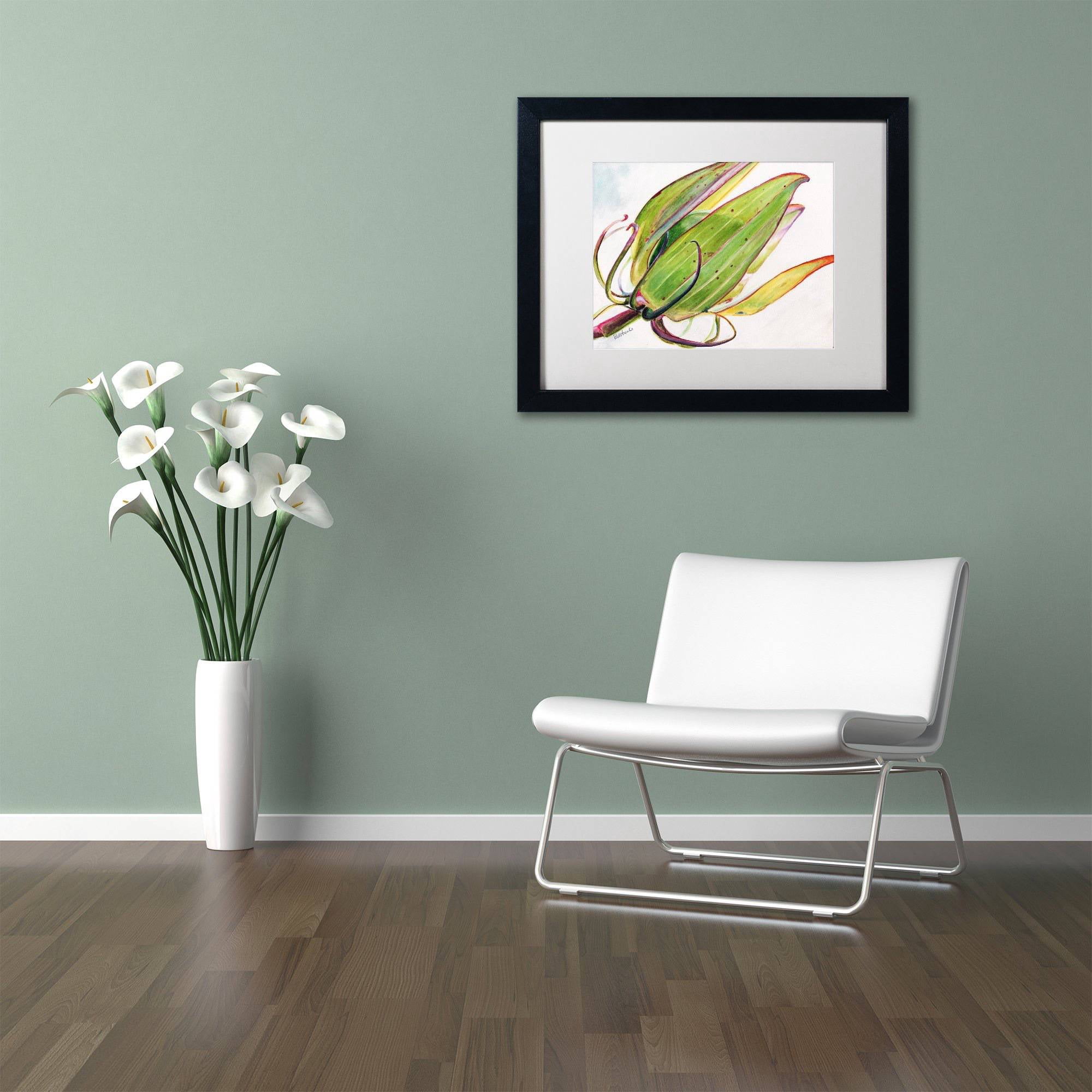 Trademark Fine Art "Flower Pod" Canvas Art by Jennifer Redstreake White Matte, Black Frame