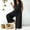*Black, variant on ClodeEU Women's V Neck Sleeveless Drawstring Waist Wide Leg Jumpsuit, Casual Loose Romper with Pockets Black,Women's Plus L