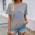thumbnail image 2 of Lkhaha Women Tees Shirts Tops Casual Short Sleeve Loose Round Neck Printed Soft Breathable Trendy Outfits Grey L, 2 of 4