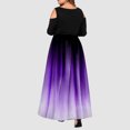 thumbnail image 4 of Vestido de manga larga con empalme en degradado sin tirantes con cuello en O sexy para mujer de talla grande Fridja  nbo2615, 4 of 7